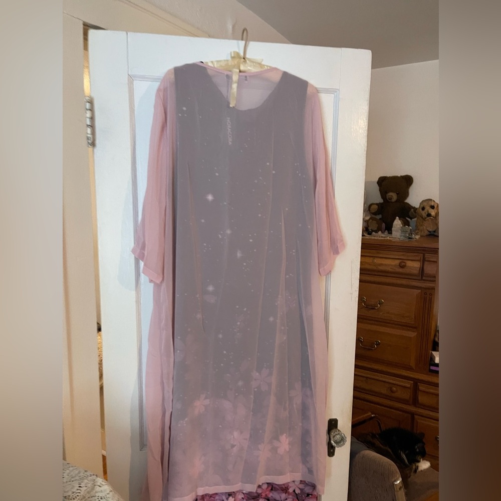 Blue and Pink plus size Summer dress.